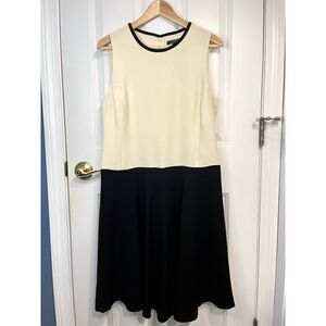 Lauren Ralph Lauren Black & Cream Day Sleeveless Dress Size 12